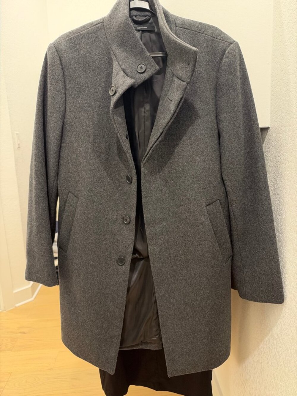 Club Monaco Wool Topcoat, Men's 40, Grey
